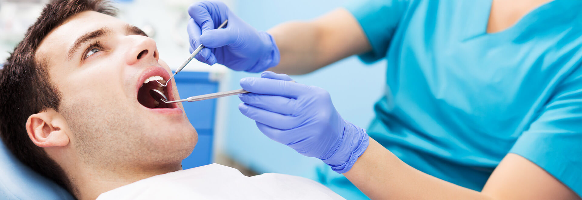 man at the dentist