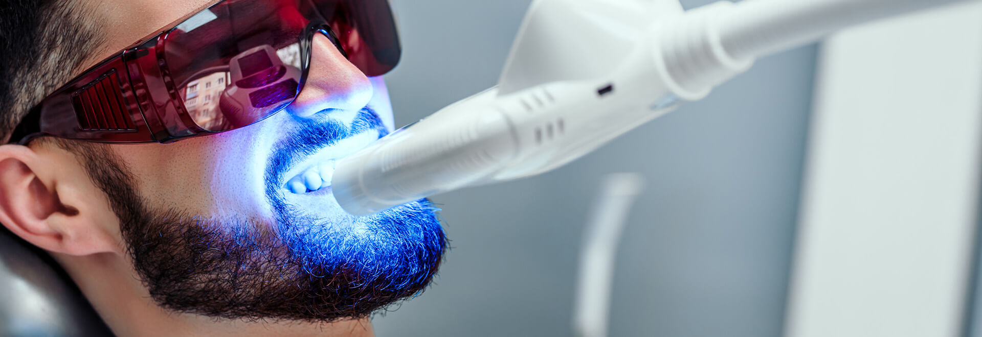 man having his teeth whitened