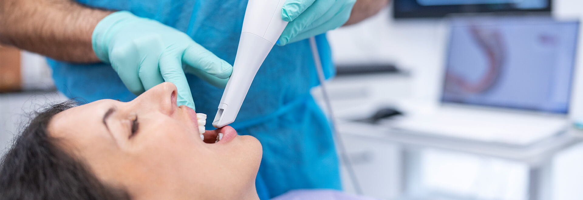 woman in a dental exam
