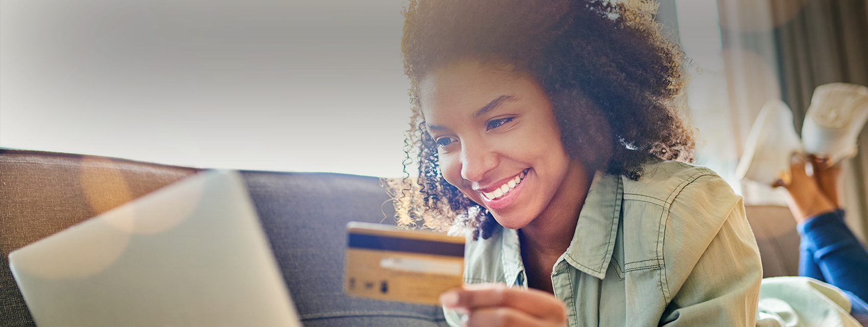 woman paying a bill online
