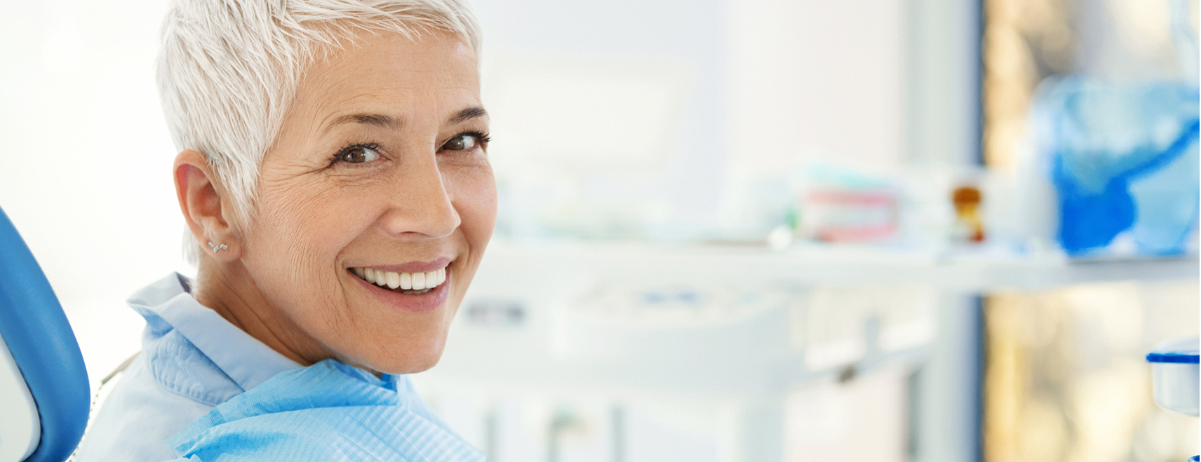 woman smiling at dentist